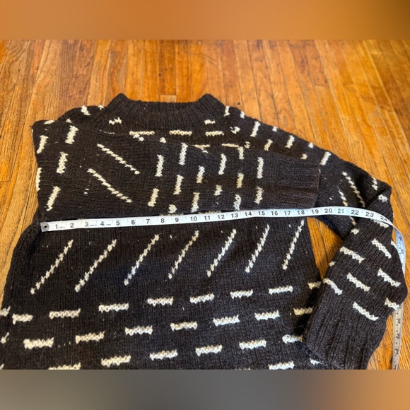 Vintage Men's Brown and White Patterned Wool Sweater - Picture 6 of 6